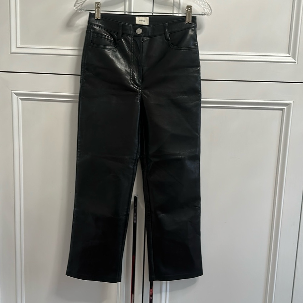 Aritzia black leather Melina pants